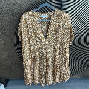 Burnt yellow mini dress tunic